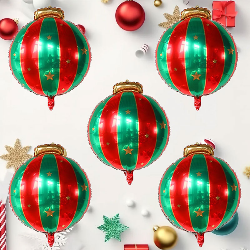 Wedding Decor Supply Store - 5 adet Kırmızı Yeşil Noel Topu