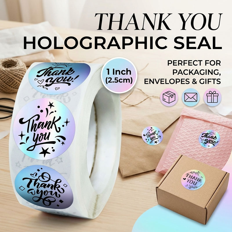 Wedding Envelopes - Lazer Baskılı Teşekkür Etiketleri, Holografik Mühür