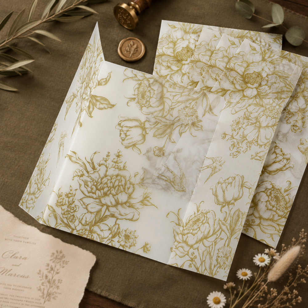 20/50 adet Tek Renkli Çiçekli  - Wedding Envelopes incelemesi ve fiyatı