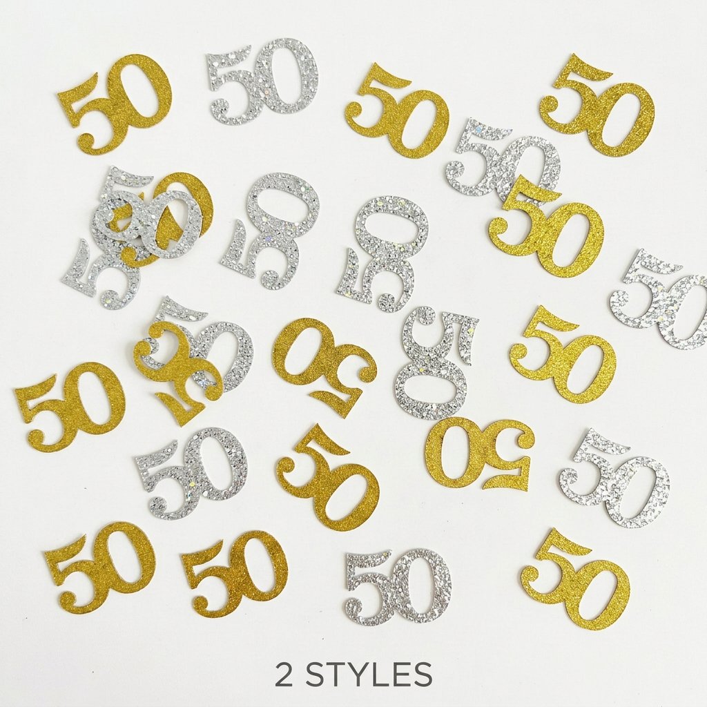 120 Adet 50. Doğum Günü Konfet - Table Number Gold incelemesi ve fiyatı